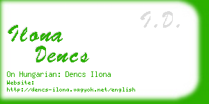 ilona dencs business card